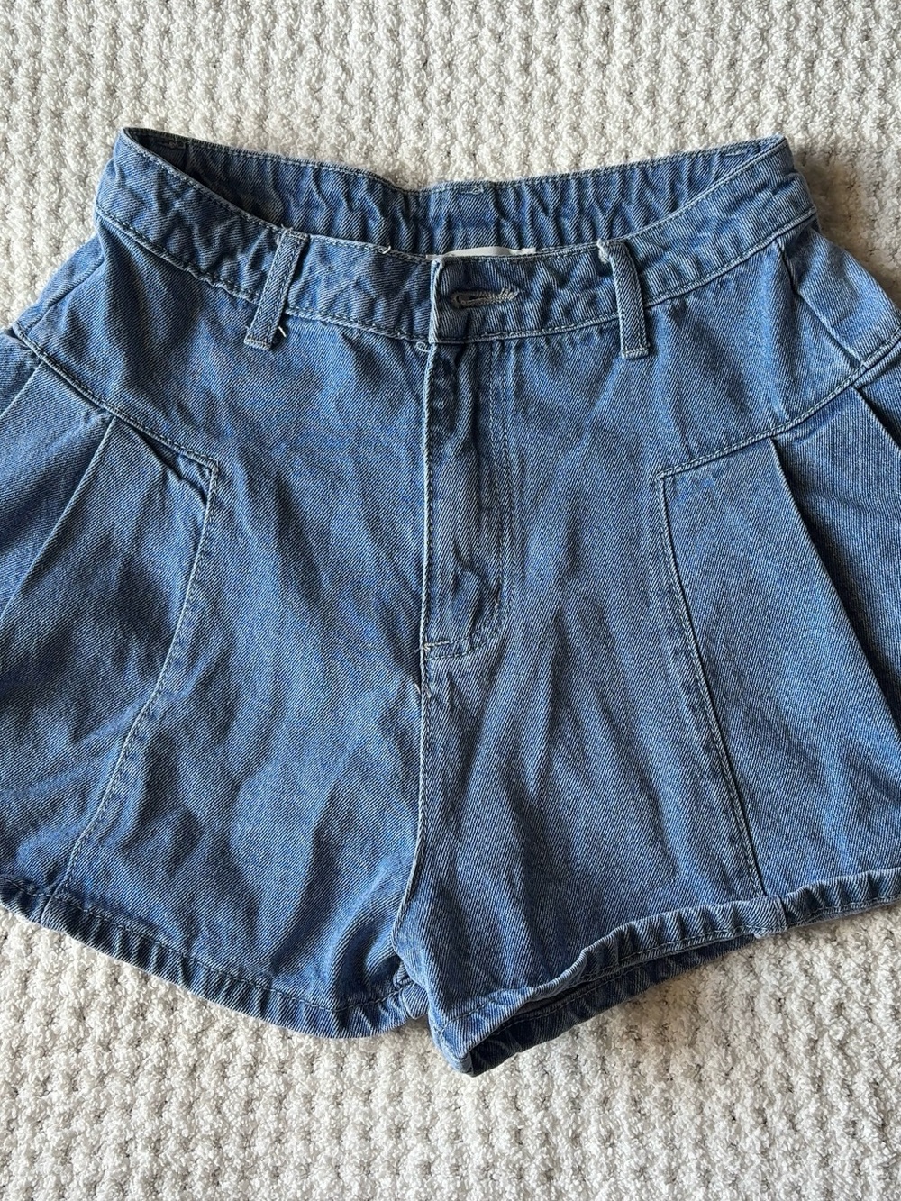 Blue Denim Women’s High-Waist Shorts